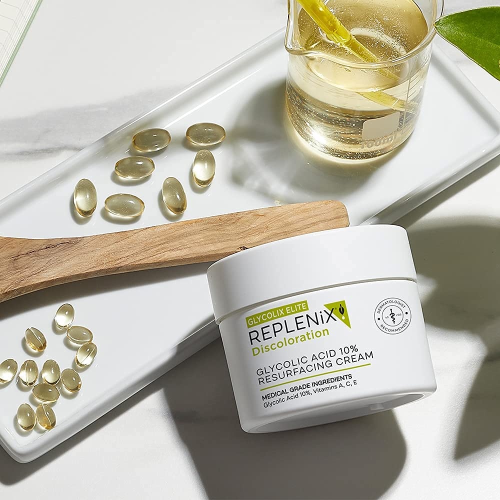 image:imageReplenix Glycolic Acid 10 Resurfacing Cream Hydrating amp Lightweight MedicalGrade Exfoliating Face Moisturizer for Skin Discoloration 17 oz10 Glycolic Acid