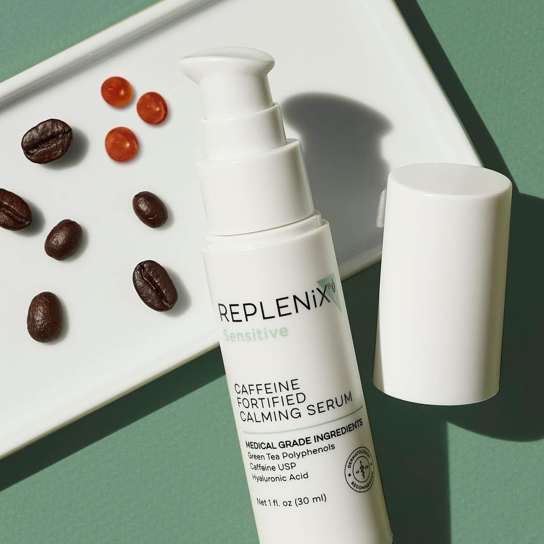 image:imageReplenix MedicalGrade Caffeine Fortified Calming Face Serum with Hyaluronic Acid for Sensitive Skin 1 Fl Oz