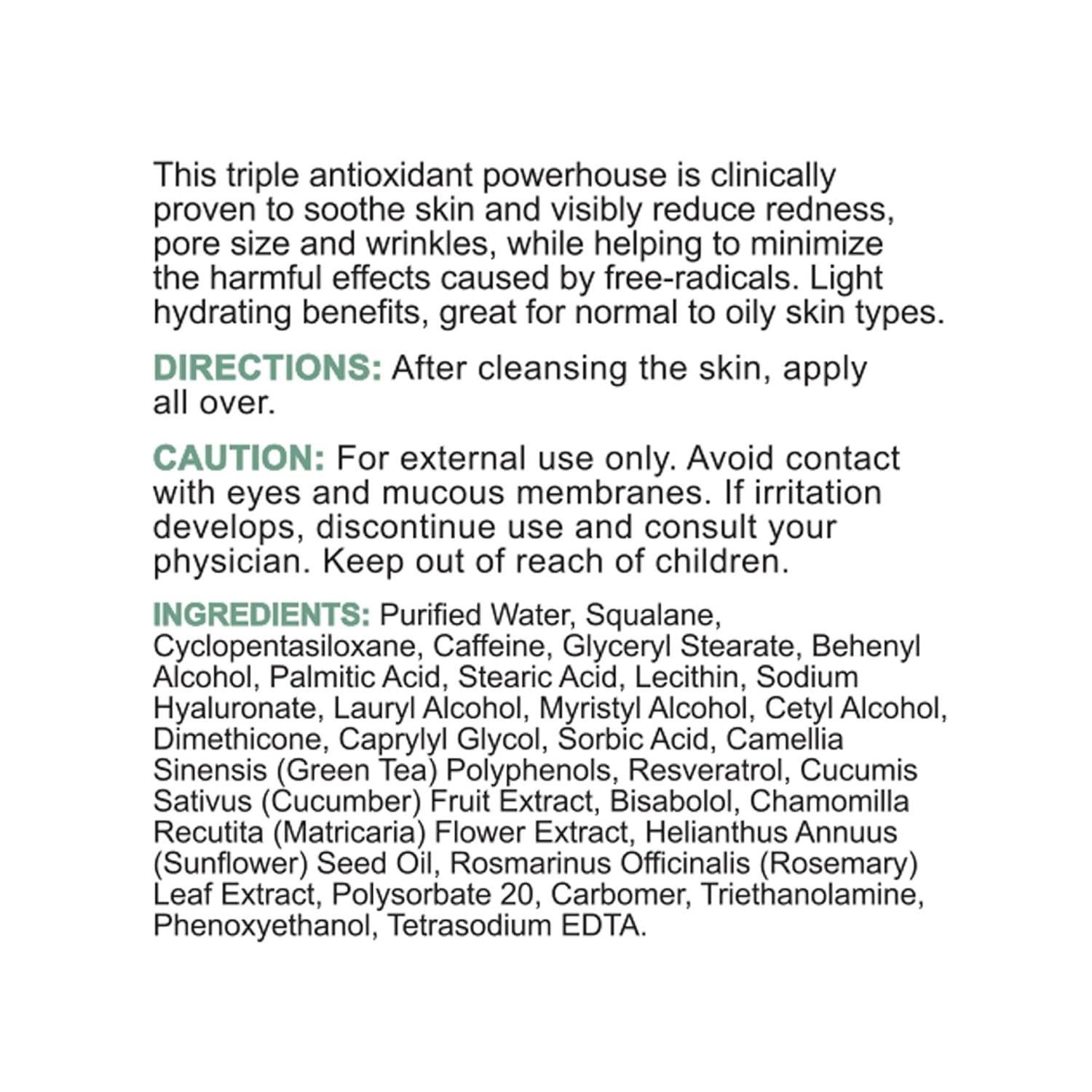 image:imageReplenix Redness Reducing Triple AOX Cream Hydrating MedicalGrade Antioxidant Facial Treatment with Soothing Green Tea for Sensitive Skin 1 fl oz