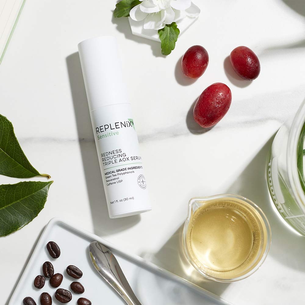 image:imageReplenix Redness Reducing Triple AOX Serum Hydrating MedicalGrade Antioxidant Facial Treatment with Soothing Green Tea for Sensitive Skin 1 fl oz