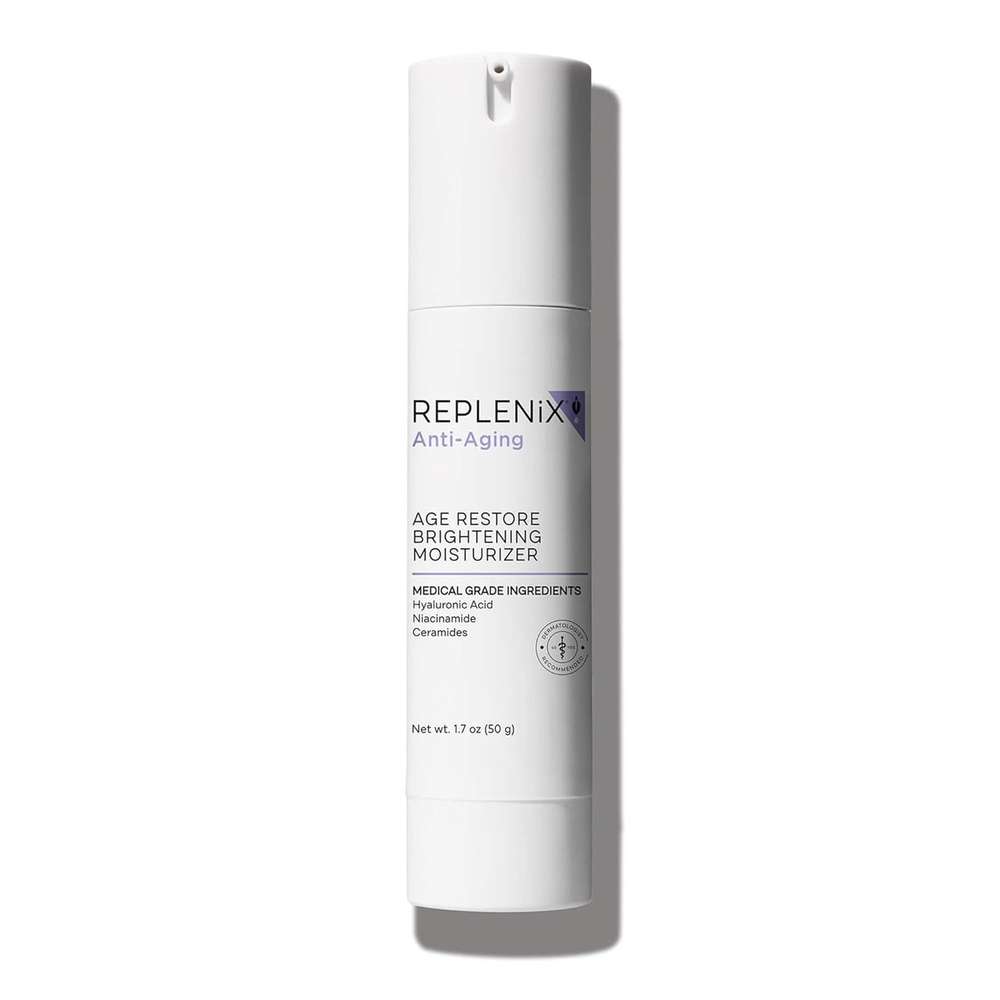 image:imageReplenix Age Restore Brightening Face Moisturizer with Hyaluronic Acid Niacinamide amp Ceramides MedicalGrade OilFree Facial Cream for Mature Skin 17 oz