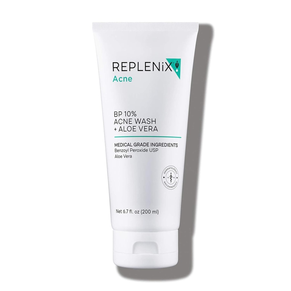 image:imageReplenix BP Acne Face Wash 67 Fl Oz NonOily Benzoyl Peroxide Facial Cleanser with MedicalGrade Ingredients for AcneProne Skin Gently Unclogs amp Refines Pores NonDrying amp NonIrritating10 Benzoyl Peroxide Aloe Vera