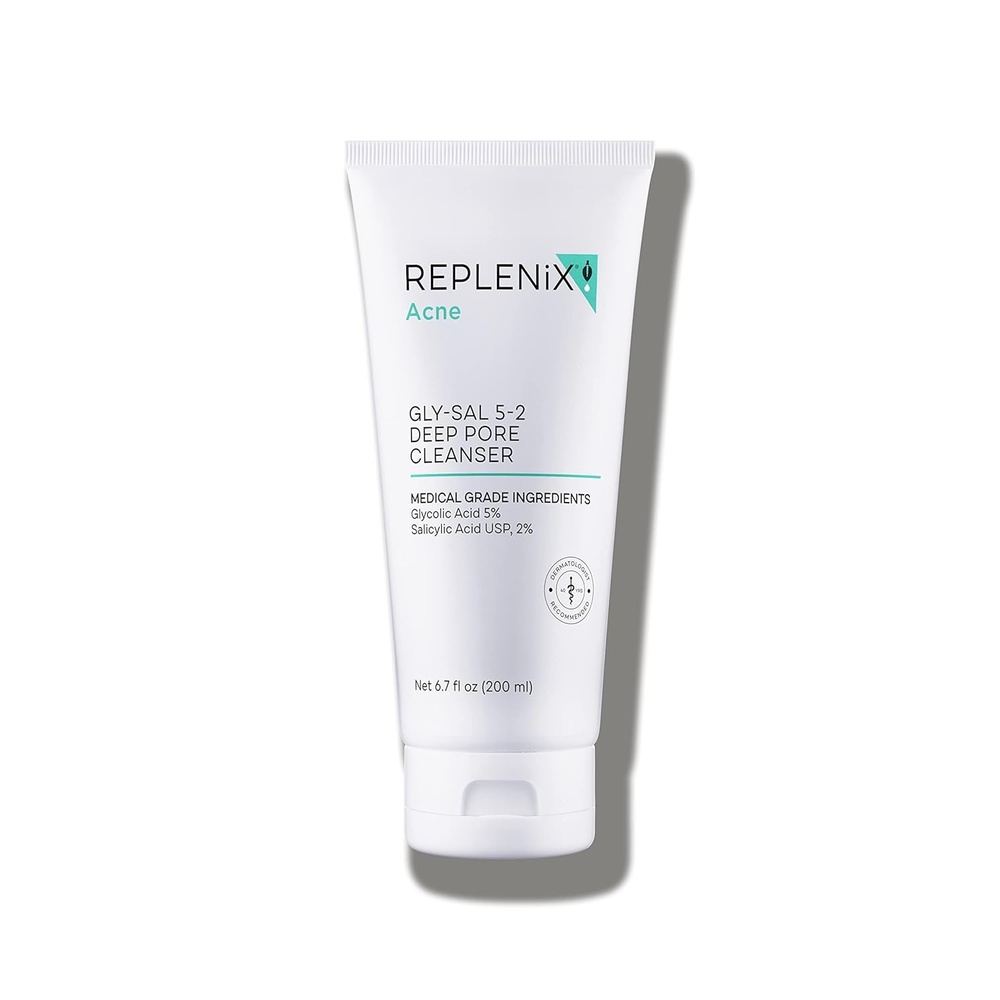 image:imageReplenix GlySal Deep Pore Facial Cleanser MedicalGrade 5 Glycolic amp 2 Salicylic Acid OilFree Face Wash for AcneProne Skin 67 fl oz5 Glycolic Acid