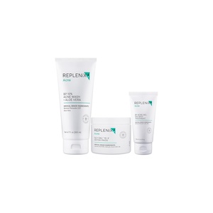 image:imageReplenix Acne Treatment Skin Care Regimen MedicalGrade Set Includes Glycolic Acid Resurfacing Cleanser 67 fl oz GlySal Clarifying Acne Pads 60 ct amp Benzoyl Peroxide Acne Gel 2 oz