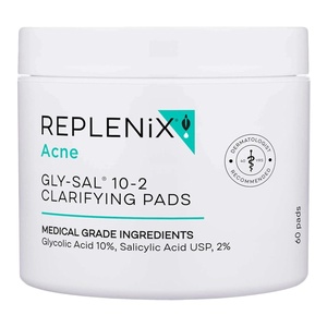 image:imageReplenix GlySal Clarifying Acne Pads 60 Count MedicalGrade Glycolic Acid amp 2 Salicylic Acid Exfoliating Pads for AcneProne Skin Help Clear Blemishes amp Refine Pores NonOily10 Glycolic Acid
