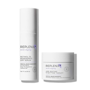 image:imageReplenix AntiAging Treatment Skin Care Bundle MedicalGrade Set Includes Regenerate Retinol Dry Serum 5x 1 fl oz amp Age Restore Nighttime Therapy Night Cream 17 oz
